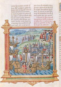 Ms.18 f.109v Edward IV. von England landet in Calais, aus den Memoires de Philippe de Commines von French School