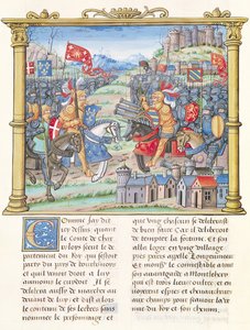 Ms.18 f.7v Schlacht von Montlhéry während des Krieges der Liga des öffentlichen Wohls, 14. Juli 1465, aus den Memoiren von Philippe von Commines (1445-1509)