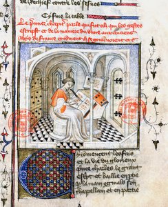 Ein Mönch schreibt, aus Chroniques de Saint-Denis