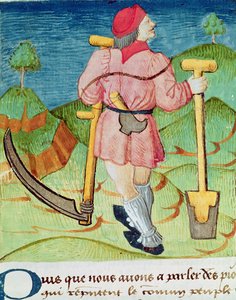 Ms.3066 fol.39v Der Arbeiter, aus Le Livre des echecs moralises, von Jacques de Cessoles