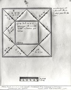 Ms.Fr.12293 fol.49 Horoskop von Petrarca von Galileo, aus einer Sammlung von Horoskopen von Persönlichkeiten des 14. bis 17. Jahrhunderts von French School