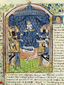 Karl VII. (1403-61) umgeben von seinem Hof und Jeanne d