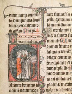 Ms 124 fol.98 Mönche singen, aus einem Psalter von French School