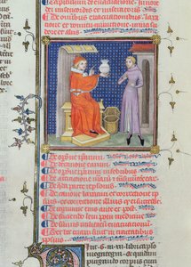 Ein Arzt führt eine Urinanalyse durch, aus einem Manuskript von Rhazes