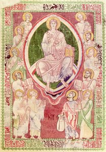 Ms 132 fol.2r Christus mit den zwölf kleinen Propheten, aus Explanatio in Prophetas et Ecclesiasten von St. Jerome, aus der Abtei Citeaux