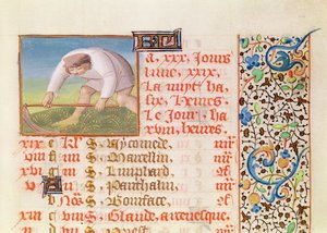 Ms 134 Juni: Ernte, aus einem Stundenbuch
