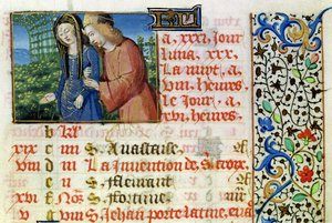 Ms 134 Mai: Ein Liebespaar, aus einem Stundenbuch von French School