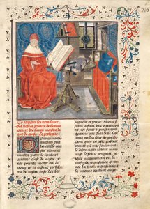 Ms 149 t.1 fol.4 Porträt des Autors, aus der Histoire des Nobles Princes de Hainaut, von Jacques de Guise