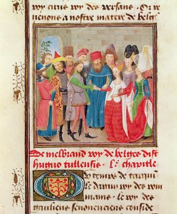 Ms 149 t.1 fol.95 Hochzeitsszene, aus der Histoire des Nobles Princes de Hainaut, von Jacques de Guise von French School