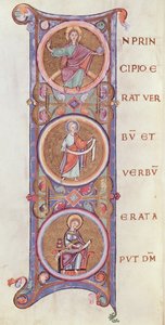Historiierte Initiale I, Beginn des Evangeliums von St. Johannes von French School