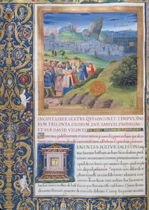 Ms. 1581 f. 108v Illustration aus Buch VI (Vom Tod des Eli bis zum Tod Sauls), Kapitel 1 der Antiquitates Judaicae von Flavius Josephus von French School