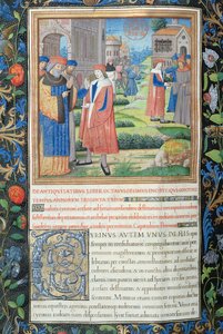 Ms. 1581 f. 349v Illustration aus Buch XVIII (Von der Verbannung des Archelaus bis zur Abreise der Juden aus Babylon), Kapitel 1 der Antiquitates Judaicae von Flavius Josephus von French School