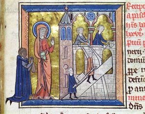 Ms 16261 f.20 Bau der Abtei, aus dem Censier de l