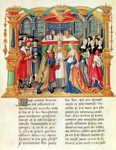 Ms 18 f.185v Hochzeit von Maria von Burgund und Maximilian I., Kaiser von Österreich, aus den Memoiren von Philippe von Commines (1445-1509) von French School