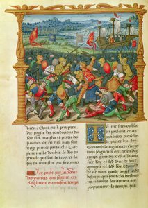 Ms 18 f.73v König Edward III. führt Krieg in der Schlacht von Crecy im Jahr 1346, aus den Memoiren von Philippe von Commines (1445-1509)