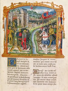Ms 18 f.92r Belagerung von Beauvais durch Karl den Kühnen, Herzog von Burgund, 27. Juni 1472, aus den Memoiren von Philippe von Commines (1445-1509)