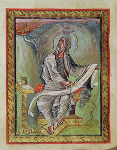 St. Johannes der Evangelist, aus den Ebbo-Evangelien, ca. 816-835