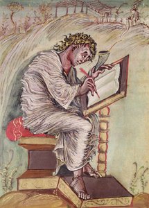 Ms 1 fol.18v St. Matthäus, aus den Ebbo-Evangelien, ca. 816-835 von French School