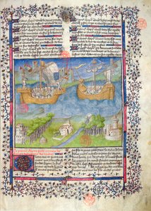 Ms 2028 fol. 2 Die trojanischen Ursprünge der französischen Nation, aus den Grandes Chroniques de France von French School
