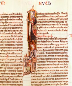 Ms 21 fol.97 Ruth und Boas, aus einer Bibel von French School