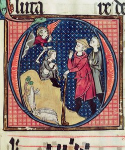 Verkündigung an die Hirten, aus einem Antiphonar, 1257