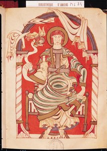 Ms 24 fol.15 St. Matthäus, Illustration aus dem Evangelium der Abtei von Corbie