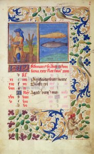 Ms 2697 Kalender für den Monat Februar, aus den Heures de Notre Dame von French School