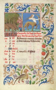Kalender für den Monat November, aus den Heures de Notre Dame von French School