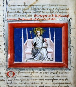 Gott in Majestät, aus der Bibel des Grands Augustins