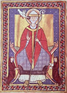 Ms 315 f.1v St. Gregor, aus Extrait de ses Oeuvres von French School