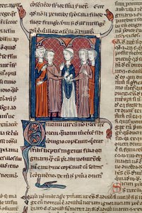 Ms 372 fol.168 Eine Hochzeitsszene, aus Decrets de Gratien von French School