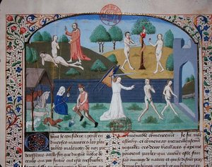 Ms 3878 Die Erschaffung Evas, Die Versuchung und Die Vertreibung von Adam und Eva, aus 