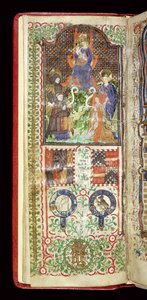 Ms 40-1950, f.7v: Widmungsseite aus einem Stundenbuch, das John Talbot gehörte, ca. 1424 von French School