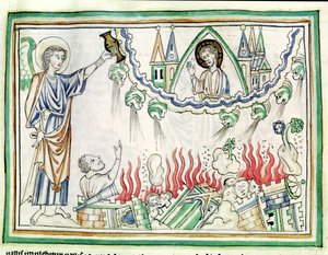 Ms 422 fol.77 Die Zerstörung Babylons von French School