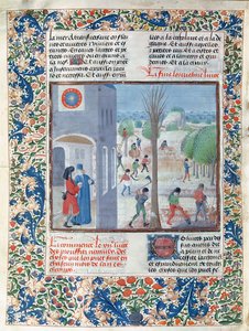 Ms 5064 f.299v Tätigkeiten für jeden Monat des Jahres, Illustration aus Le Livre des Prouffitz Champestres von Pietro de Crescenzi (1230-1320/21) von French School