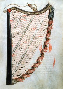 Ms 54.1 Harfe, aus der Sammlung mittelalterlicher Musiktraktate, 1470 von French School