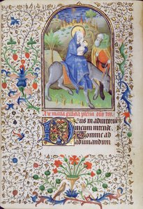 Die Flucht nach Ägypten, aus einem Stundenbuch, Amiens