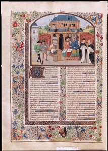 Ms 927 Fol.127v Die drei Arten der Freundschaft, aus Ethik, Politik und Ökonomie von Aristoteles (384-322 v. Chr.) von French School