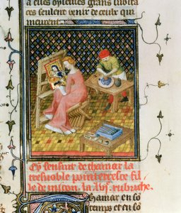 Die Geschichte von Thamyris, aus `De Claris Mulieribus, aus den Werken von Giovanni Boccaccio von French School