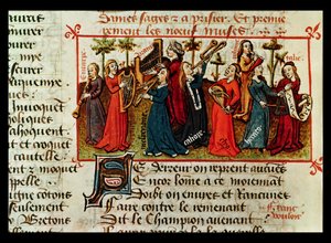Die neun Musen aus Le Champion des Dames von Martin le Franc (1410-61) 1451