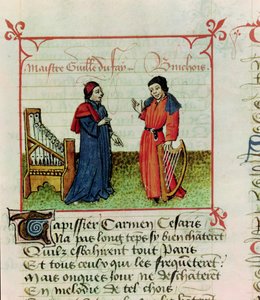 Guillaume Dufay (gest. 1474) und Gilles Binchois (gest. 1460) aus Le Champion des Dames von Martin le Franc (1410-61), 1440