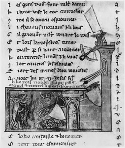 Angriff auf eine Burg, aus dem Roman de Renart