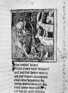Ms Fr 1581 Adliger hält Hof, Illustration aus dem Roman de Renart