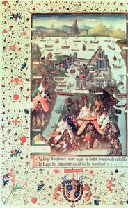 Ms Fr 9087 f.207v Die Belagerung von Konstantinopel 1453, aus Le Voyage d