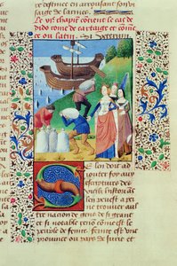 Dido schifft den Schatz von Sychaeus ein, aus Der Fall der Fürsten, von Giovanni Boccaccio (1313-75) 1472 von French School