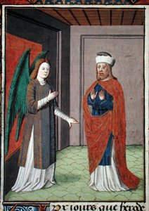 Ms Hunter 368 f.17v Engel, ca. 1460