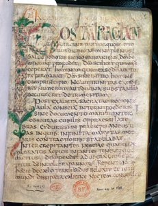 Zoomorphe historiierte Initiale P, aus einem Werk von Saint Augustine (354-430) von French School