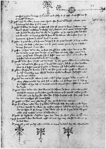 Ms Latin 11795 fol.37 Textseite aus dem Prozess der Templer von French School
