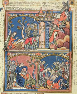 Samson und Delilah, aus der Morgan Picture Bible, um 1244-54