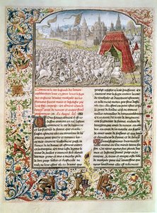 Ms t.4 fol.230 Schlacht von Nikopolis im Jahr 1396, Faksimile des Breslauer Manuskripts, aus Froissarts Chronik, 1472 von French School